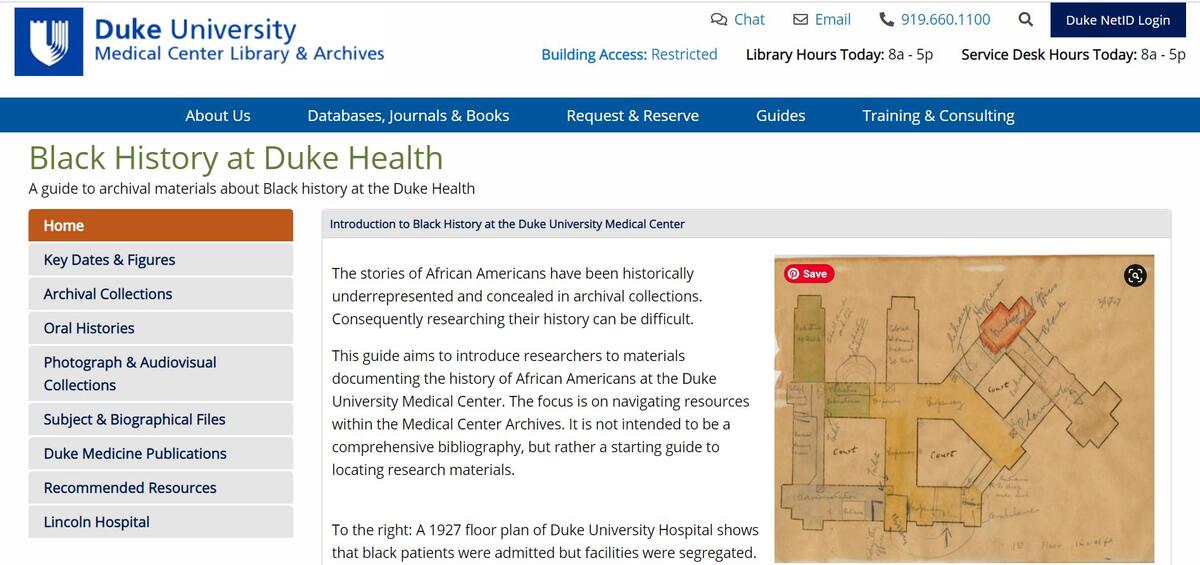 Black History at Duke Health LibGuide